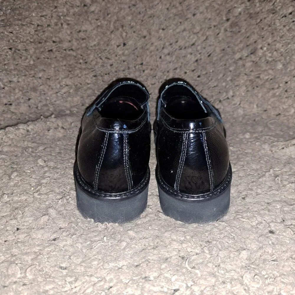 NERO GIARDINI-Black Patent Leather Studded Loafers-ITALY-Size 35-NEW/NO BOX